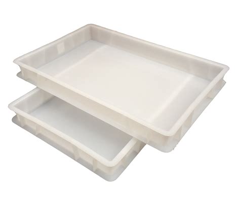 stackable large shallow plastic containers